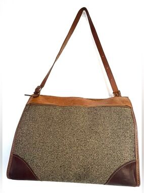 Hartmann Vintage Tweed Leather Overnight Carry-On Shoulder Bag